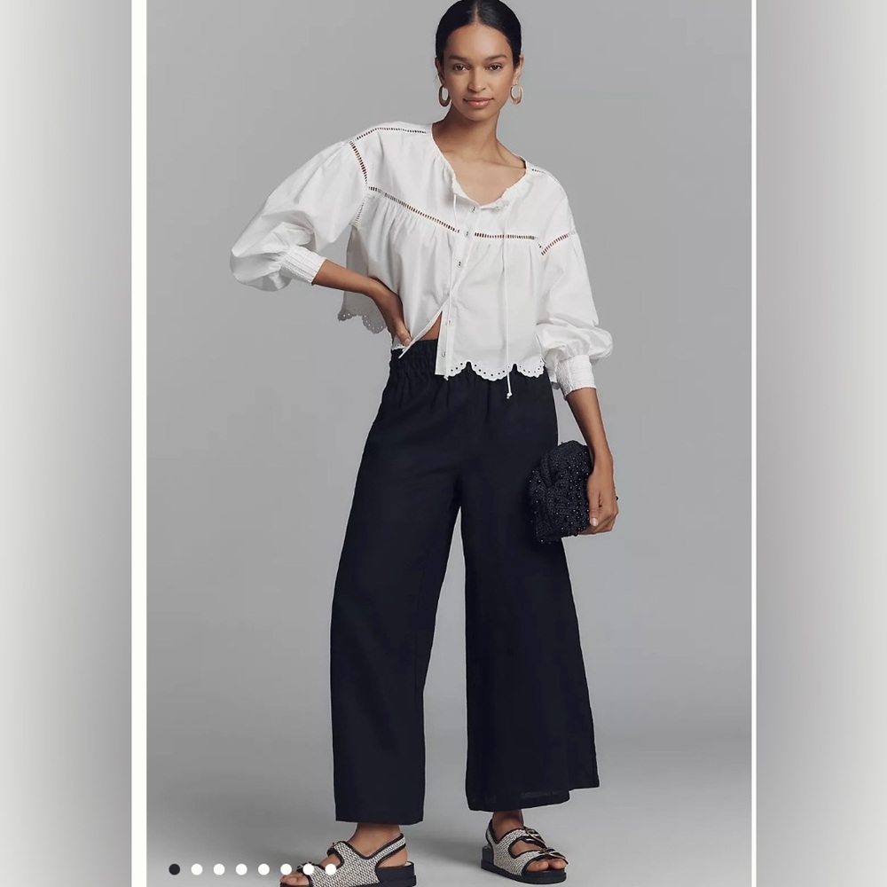 Anthropologie Black Wide-Leg Women's Pants